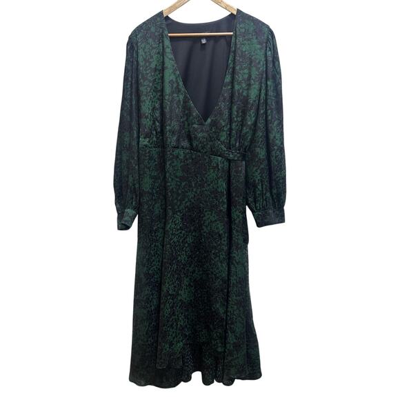 Susan Graver Occasions Printed Woven Jacquard Style Wrap Maxi Dress 2XP 18-20 - Picture 2 of 6